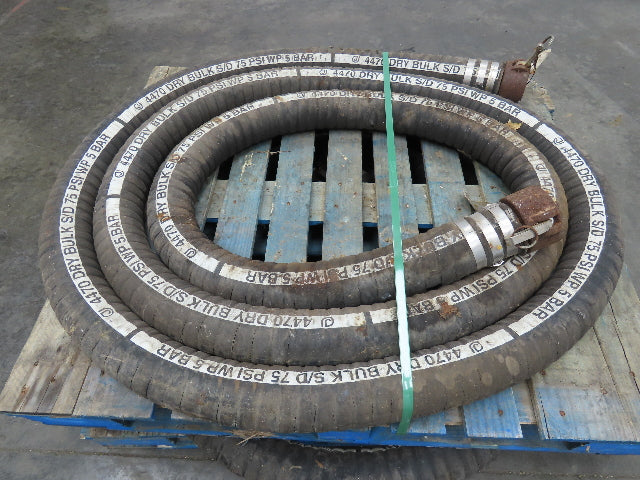 Jason 4470  3"x 25' Dry Bulk Material Rubber Suction Hose 75 PSI  Lot of 2