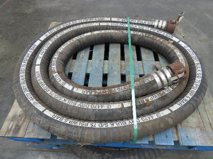 Jason 4470  3"x 25' Dry Bulk Material Rubber Suction Hose 75 PSI  Lot of 2