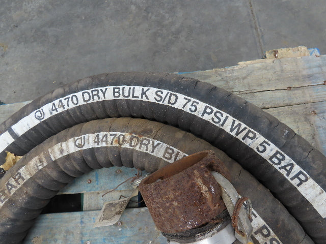 Jason 4470  3"x 25' Dry Bulk Material Rubber Suction Hose 75 PSI  Lot of 2