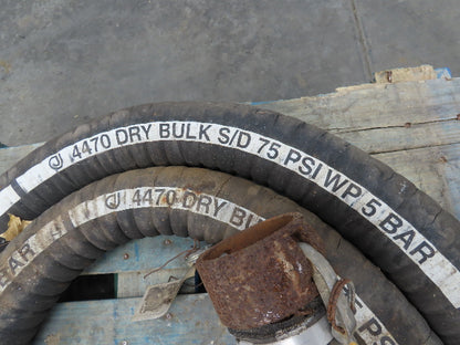 Jason 4470  3"x 25' Dry Bulk Material Rubber Suction Hose 75 PSI  Lot of 2