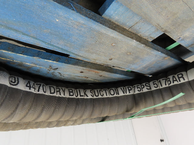 Jason 4470  3"x 24' 6" Dry Bulk Material Rubber Suction Hose 75 PSI  Lot of 2
