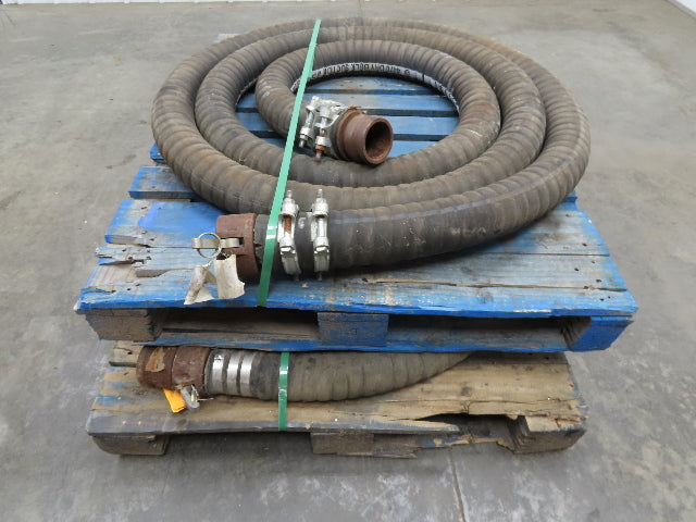 Jason 4470  3"x 24' 6" Dry Bulk Material Rubber Suction Hose 75 PSI  Lot of 2