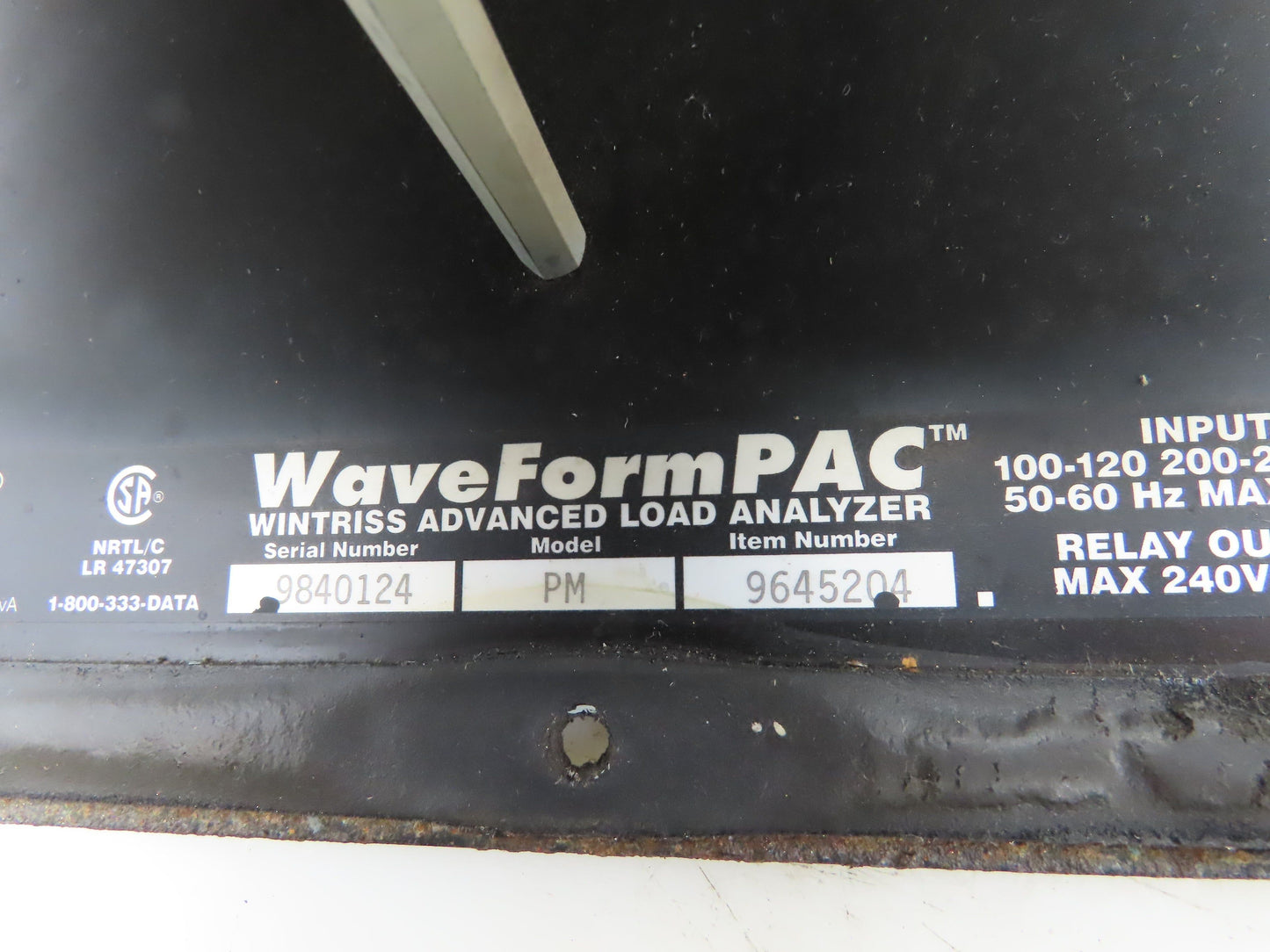 Wintriss WaveForm PAC Model PM Load Analyzer Panel with Board D42904-01