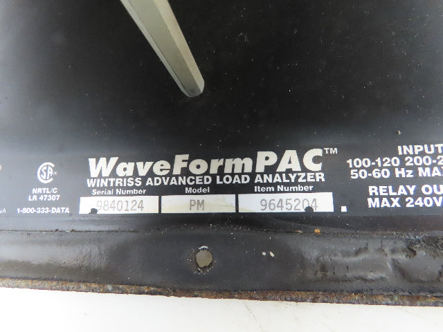 Wintriss WaveForm PAC Model PM Load Analyzer Panel with Board D42904-01