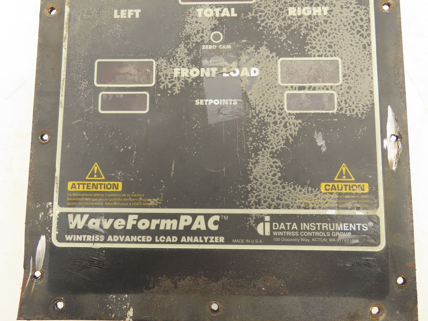 Wintriss WaveForm PAC Model PM Load Analyzer Panel with Board D42904-01