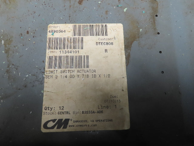 CM 11344101 Budgit Hoist Limit Lever 2-1/4" OD 7/8" ID Grooved Pin Lot of 6
