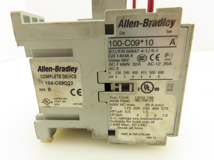 Allen Bradley 104-C09D22 Reversing Motor Starter 4 Pole 20A Ser A 110-120V Coil