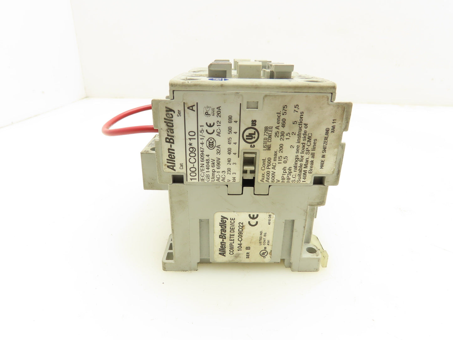 Allen Bradley 104-C09D22 Reversing Motor Starter 4 Pole 20A Ser A 110-120V Coil