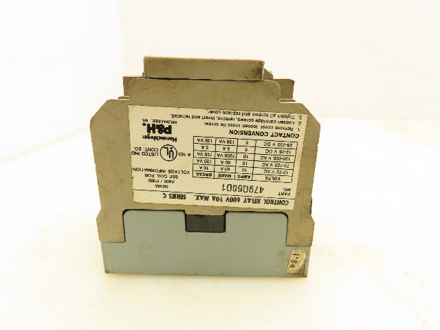 P&H 479Q60D1 Control Relay 120V Coil 2 Contact Blocks