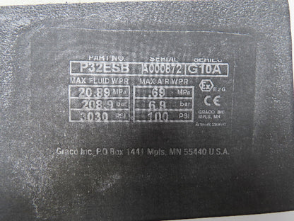 Graco P32ESB Dura-Flo NXT 32S 2-Ball 32:1 Piston Pump N65DT0 Air Motor DataTrak
