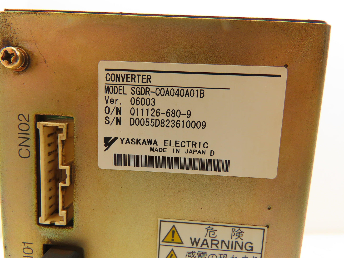 Yaskawa Electric SGDR-C0A040A01B Servopack Converter