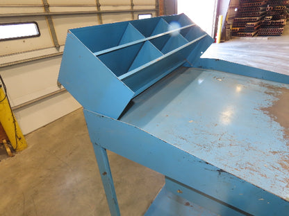 Steel Shop Desk Slant Top 2 Drawer with Pigeonhole Riser 36"W 30"D 43"H
