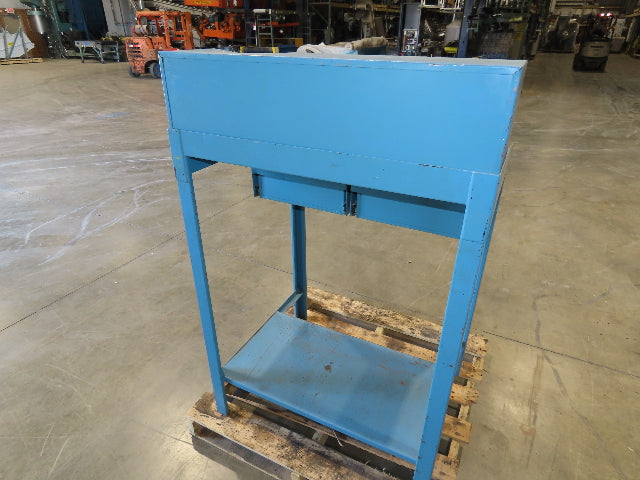 Steel Shop Desk Slant Top 2 Drawer with Pigeonhole Riser 36"W 30"D 43"H