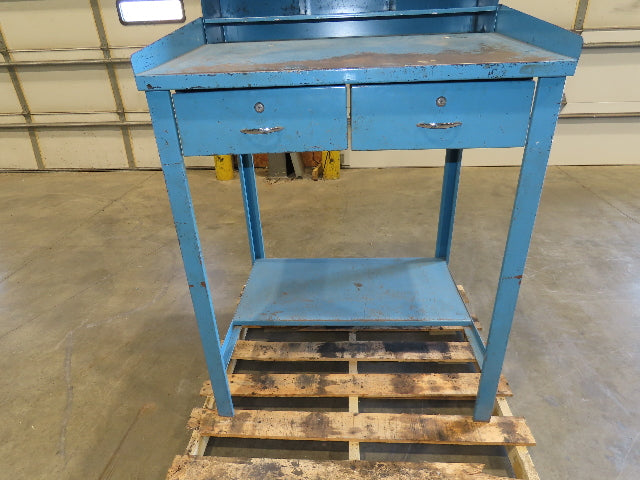 Steel Shop Desk Slant Top 2 Drawer with Pigeonhole Riser 36"W 30"D 43"H