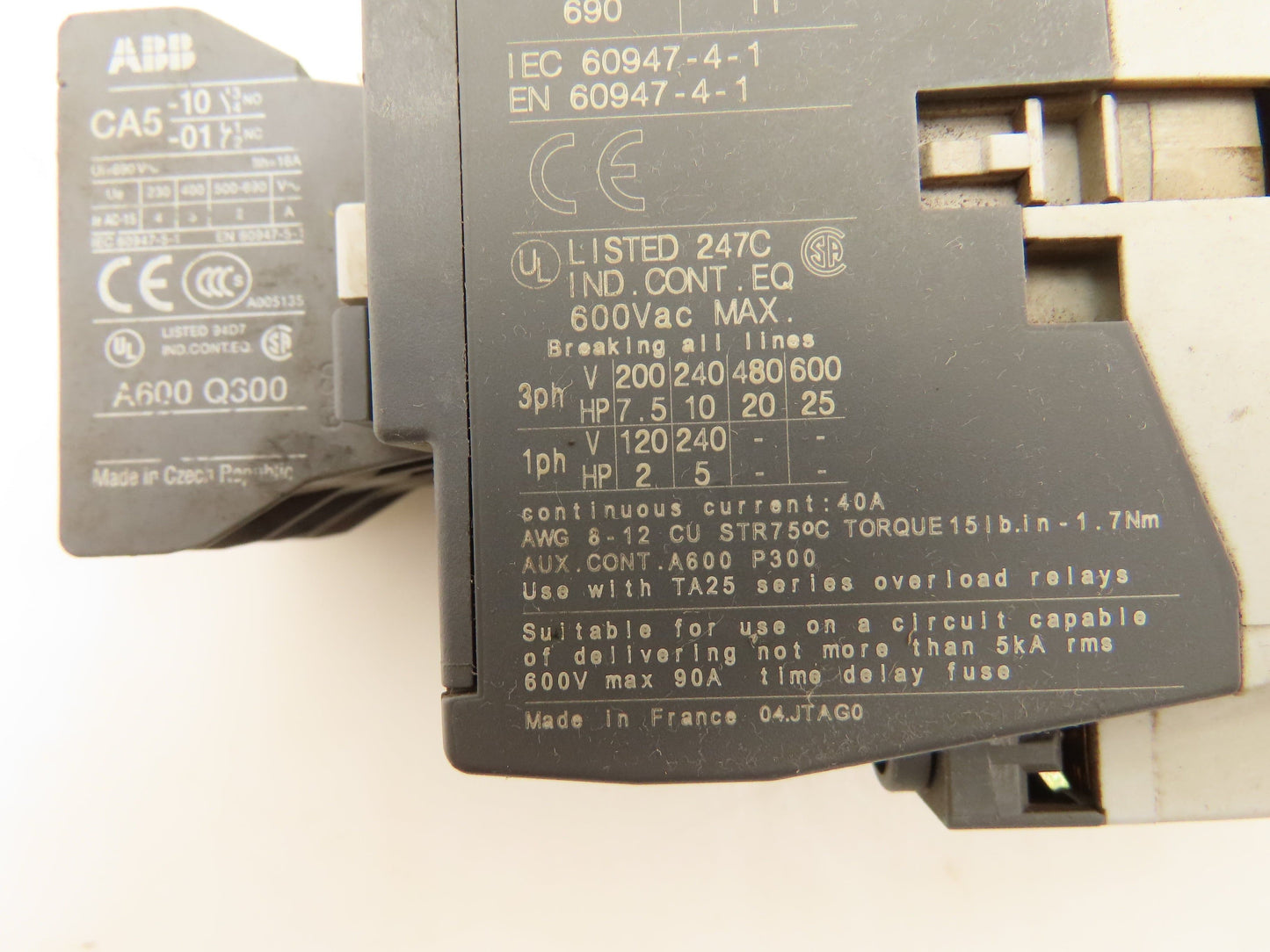 ABB AL26 Contactor Relay 3 Pole 24V DC Coil Lot of 7