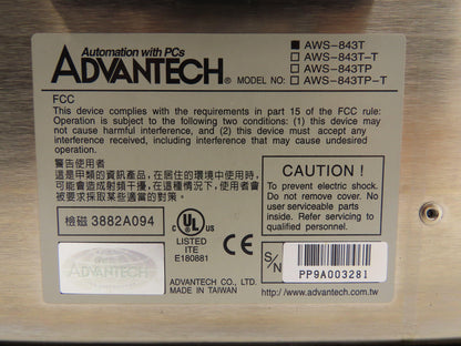 ADVANTECH AWS-843T Industrial Workstation  10.4"Display 230V Input 240 Output