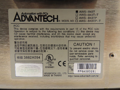 ADVANTECH AWS-843T Industrial Workstation  10.4"Display 230V Input 240 Output
