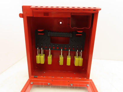 Master Lock S3502 Group Lockout Box Hinged Red Steel Missing Keys To The Locks