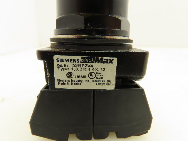 Siemens 52BP2V4 Yellow Mushroom Push-Button Push-Pull 2 Position Maintained