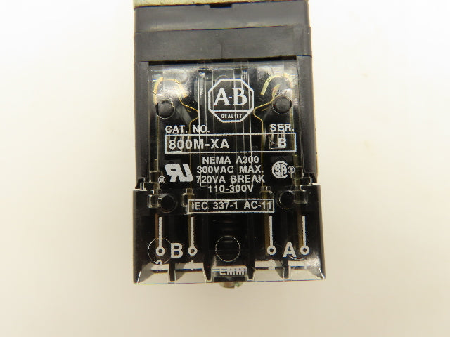 Allen Bradley 800MR-12HX2B Illuminated 2 Position Selector Switch 110-300V Coil