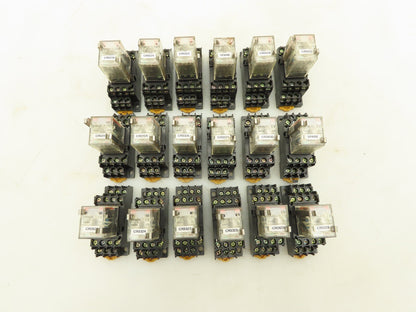 Omron MY4ZN 5A Coil Relay W/Base Socket Lot of 18