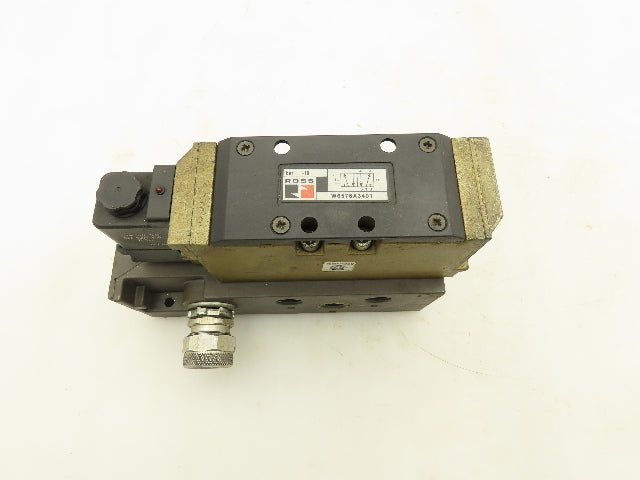 ROSS W6576A3401 Pneumatic Solenoid Spool Valves W/Base 2 Position 120V Coil