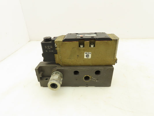ROSS W6576A3401 Pneumatic Solenoid Spool Valves W/Base 2 Position 120V Coil