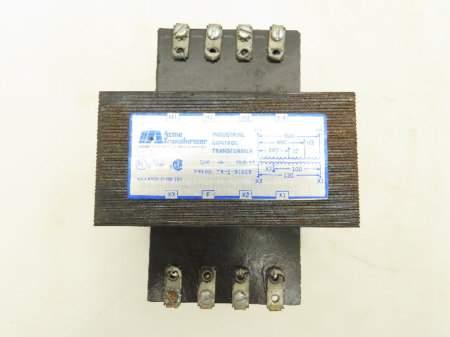 Acme TA-2-81005 Control Power Transformer 500VA HV600/480/240V LV 120V