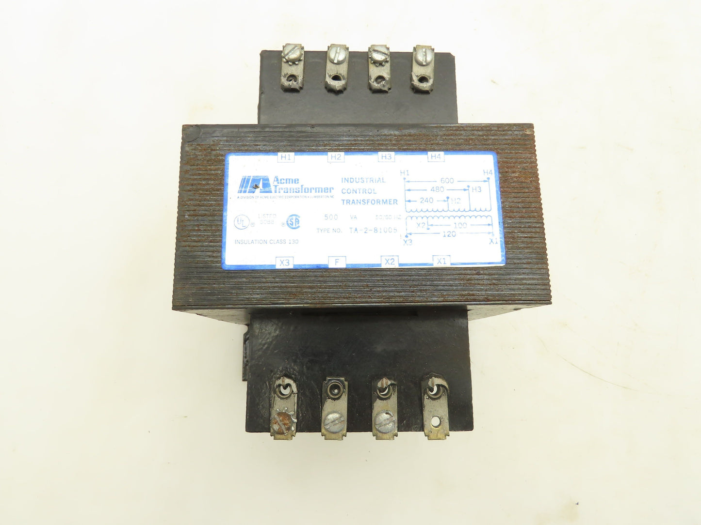 Acme TA-2-81005 Control Power Transformer 500VA HV600/480/240V LV 120V