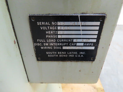 South Bend Surface Grinder 1Hp 230/460V 22" Travel 7-3/4" Wheel