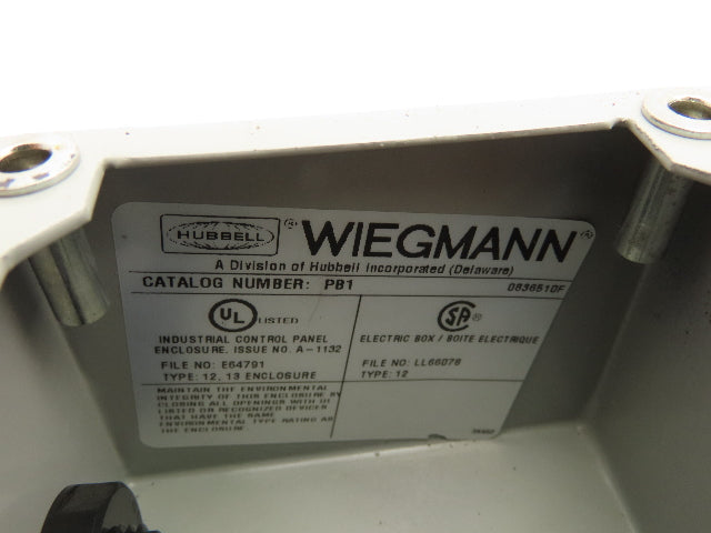 Hubbell Wiegmann PB1 Enclosure w/Allen Bradley Switch HT84 Nema Type 12 Lot of 4