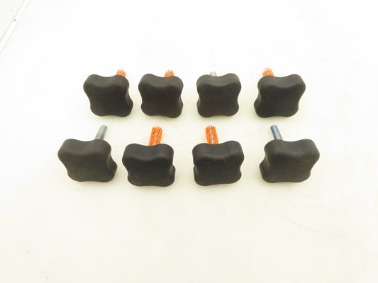 Rogan LP-1 Clamping Knob 3/8-16 Threaded Stud 4-Lobe LP Series Black Lot of 8