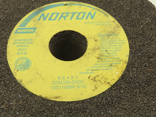 Norton 6x4x1" Coarse Grit Grinding Wheel 6050 RPM 57AC20-Q4B7  Lot of 2