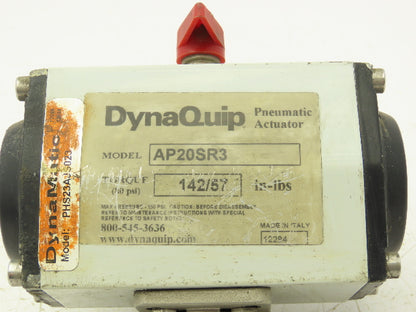 DynaQuip AP20SR3 Pneumatic Actuator Torque 80 PSI , 142/57"lbs 1/2" NPT
