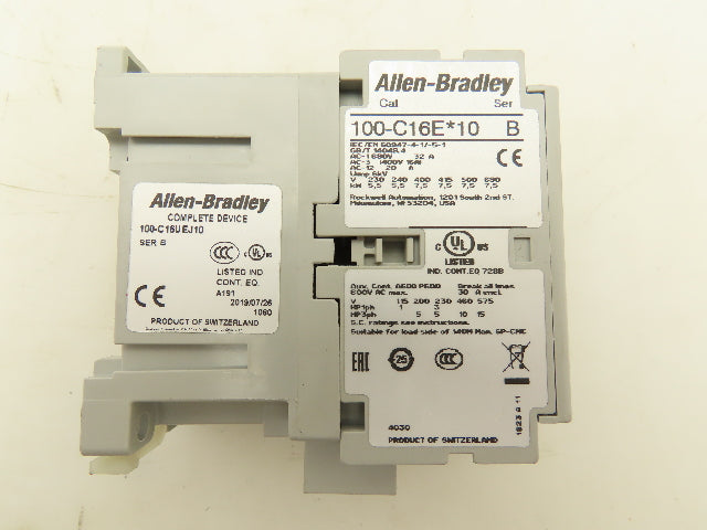 Allen Bradley 100-C16UEJ10 Contactor 24VDC Coil 16A 1 N.O.