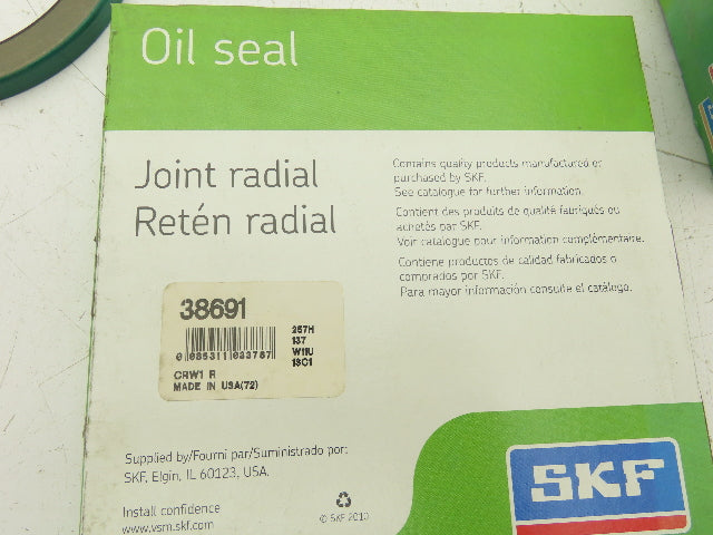 SKF 38691 Single Lip Oil Seal 3.875" 4.999 in OD Lot of 6