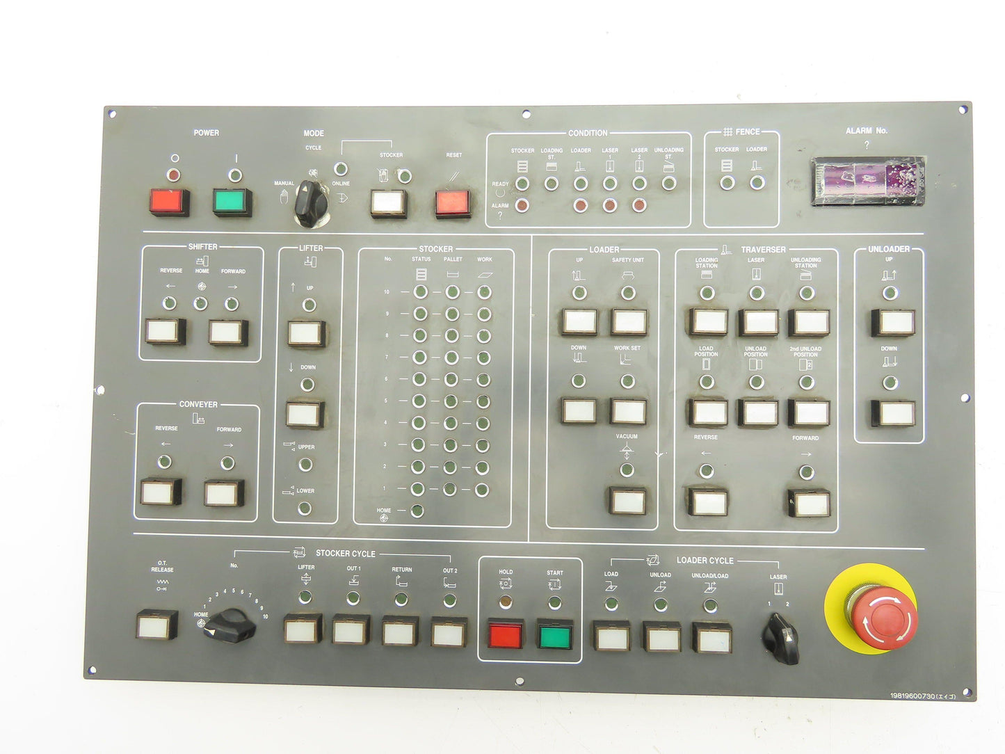 Mazak CNC Lathe Control Panel Switch Board for Gantry Loader Work Stocker