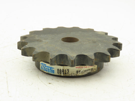 Martin 80B17 Sprocket # 80 Roller Chain 17 Tooth B Hub 1" Stock Bore