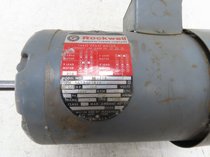 Marathon Rockwell 56T34F197B AC Motor 1.5Hp 3450 RPM 208-230V 3PH 56 Frame