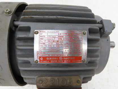 GE General Electric 5K143SC205 Severe Duty Motor 1Hp 1745RPM 230/460V 3PH 143T