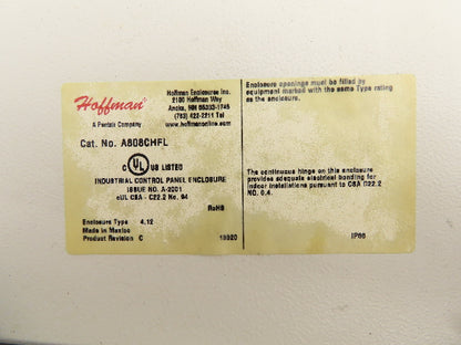 Hoffman A808CHFL Electrical Enclosure