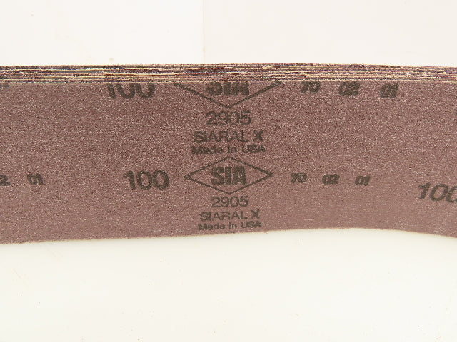 SIA 2905 Spiral X 100 Grit 48" X 2-1/2" Sanding Belts Lot of 50 belts