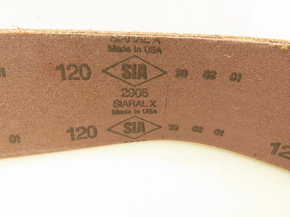 SIA 2905 Spiral X 120 Grit 48" X 2-1/2" Sanding Belts Lot of 40 belts