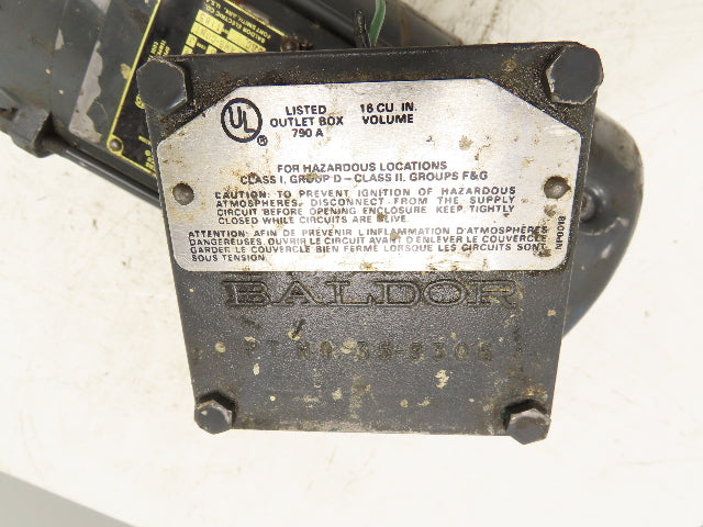 Baldor VM7014 AC Motor 1Hp 1725 RPM 208-230/460V 3PH 56C Hazardous Location