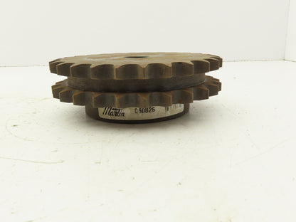 Martin D60B26 Sprocket # 60 Double Roller 26 Teeth 1" Stock Bore