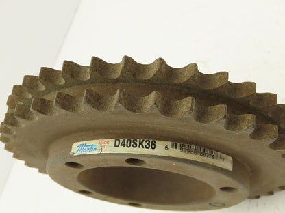 Martin D40SK36 Sprocket # 40 Bushed Double Roller 36 Teeth 2-3/16" Stock Bore