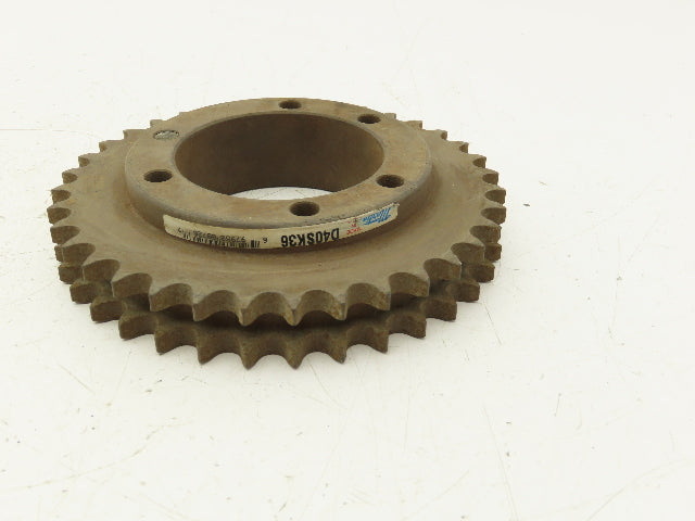 Martin D40SK36 Sprocket # 40 Bushed Double Roller 36 Teeth 2-3/16" Stock Bore