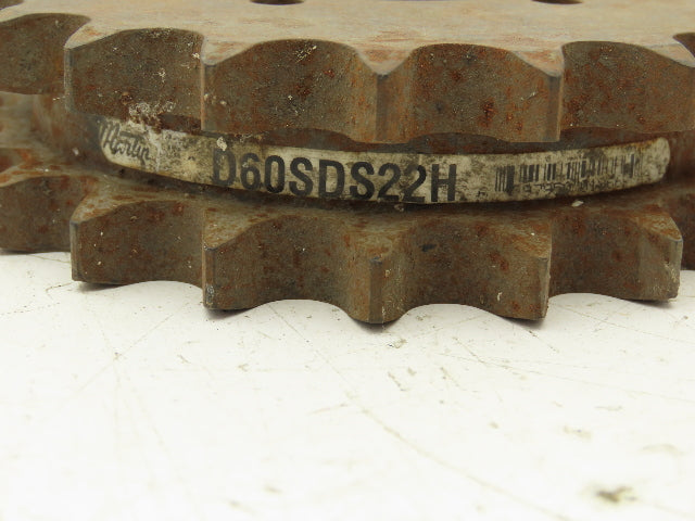Martin D60SDS22H Sprocket # 60 Bushing Bore Double Roller 22 Teeth