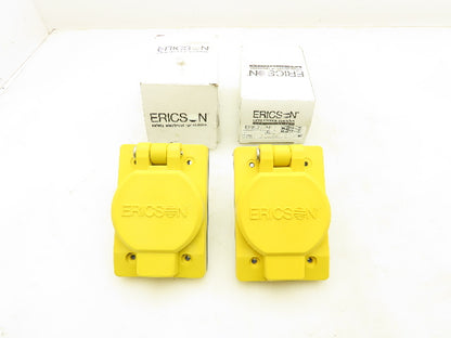 Ericson 2715FS22 Watertight Flip Seal Receptacle 15A 250V Twist-Lock  Lot of 2