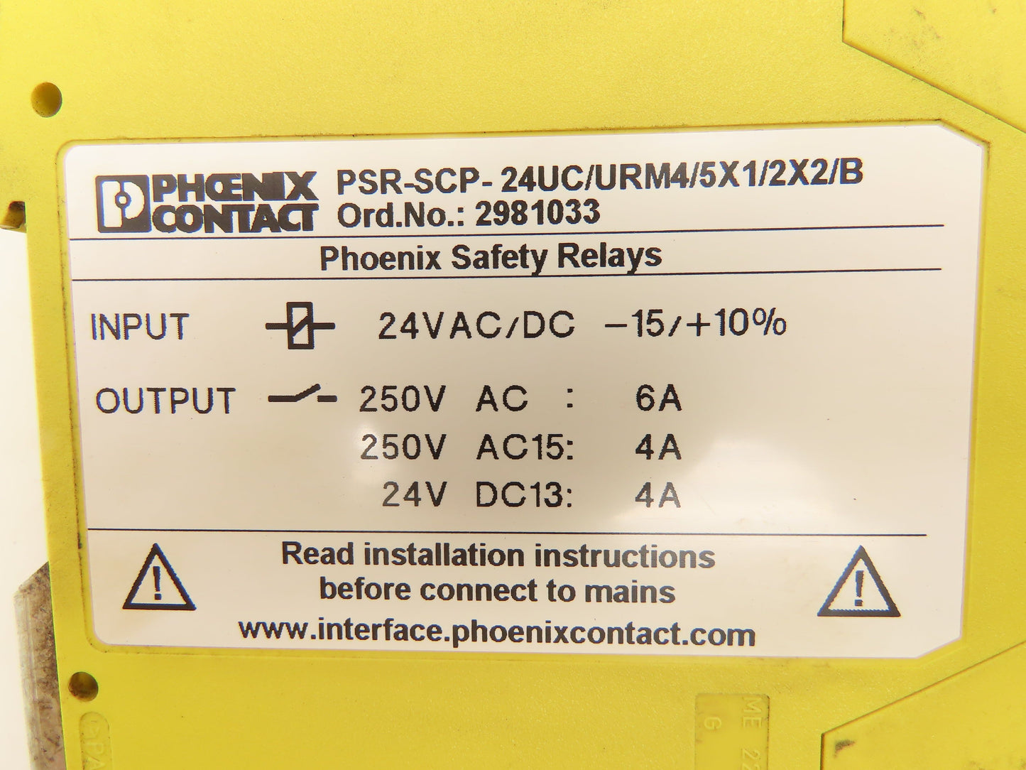 Phoenix Contact PSR-SCP-24UC/URM4/5X1/2X2/B Safety Relay Lot of 6